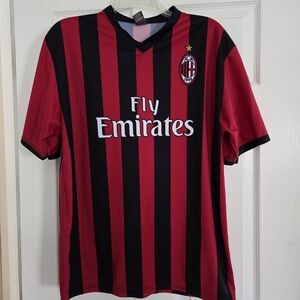 ACM Large Milan Red and Black Striped Jersey #9 Higuain
